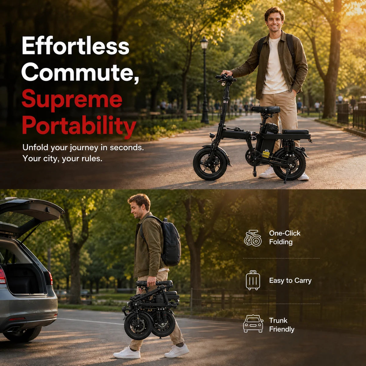 500 Watt Motor Adult Folding Electric Bicycle With 48V Battery