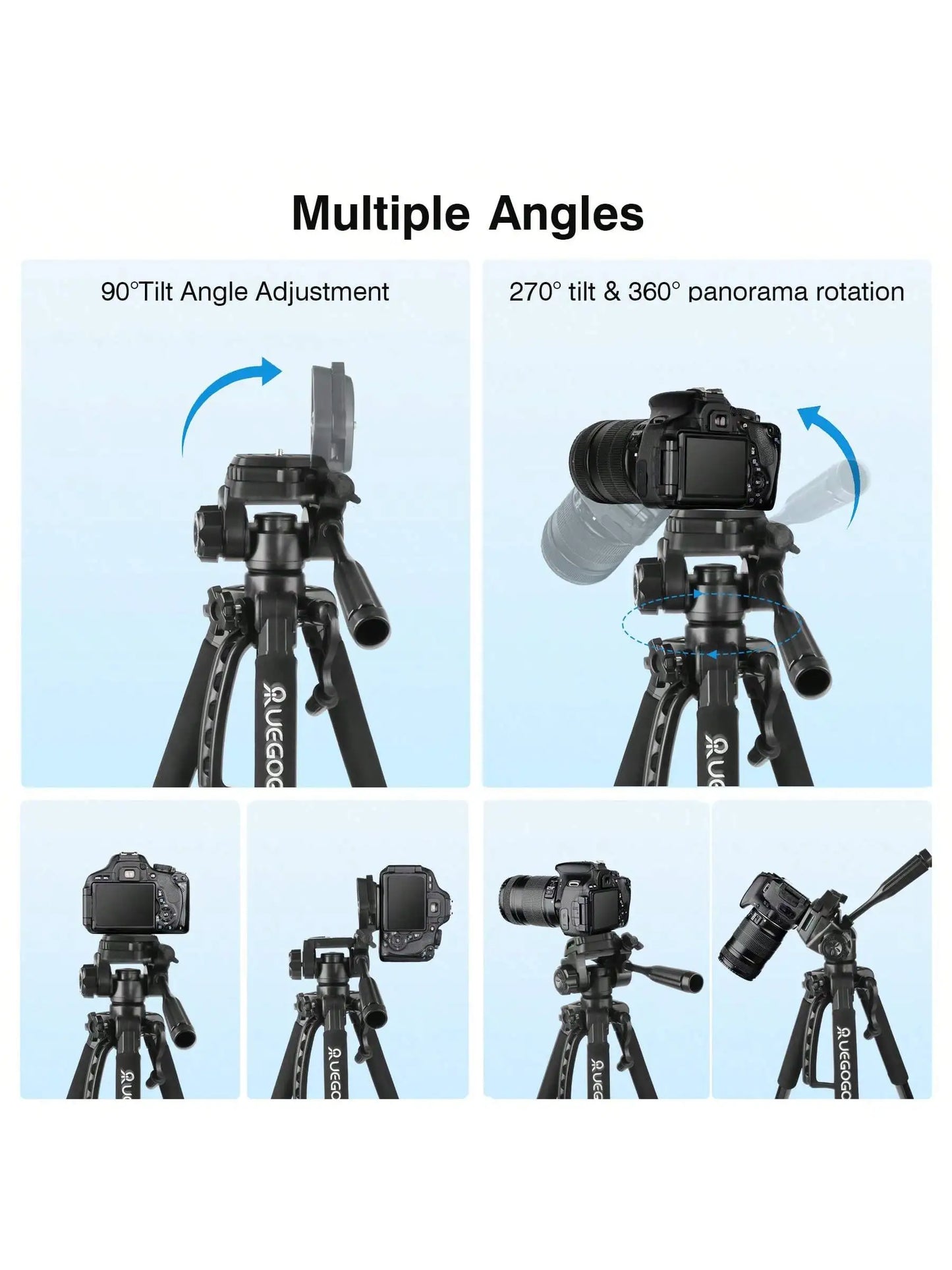 Uegogo Professional Aluminum Camera Tripod Stand For Photography And Video