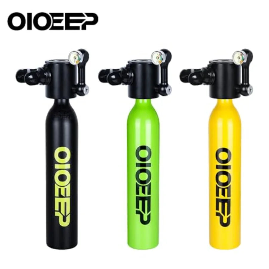 Recreational diving: aluminum mini scuba tank with sub-mask black 0.5L portable lung tank with mouthpiece for underwater breath