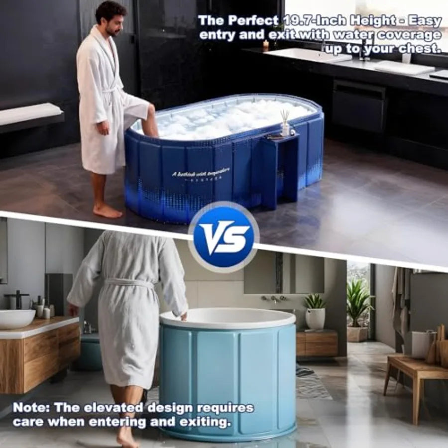 Portable Collapsible Cold Plunge Bathtub Foldable Ice Bath Spa