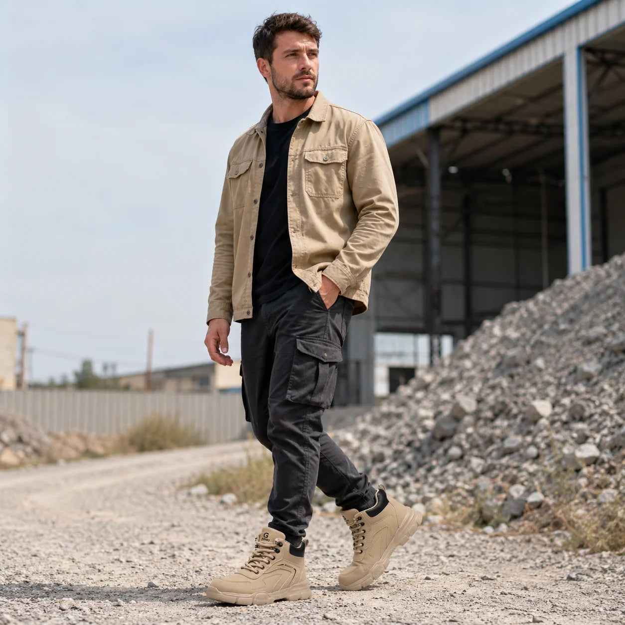 Impact Resistant Steel Toe Safety Boots For Construction Labor