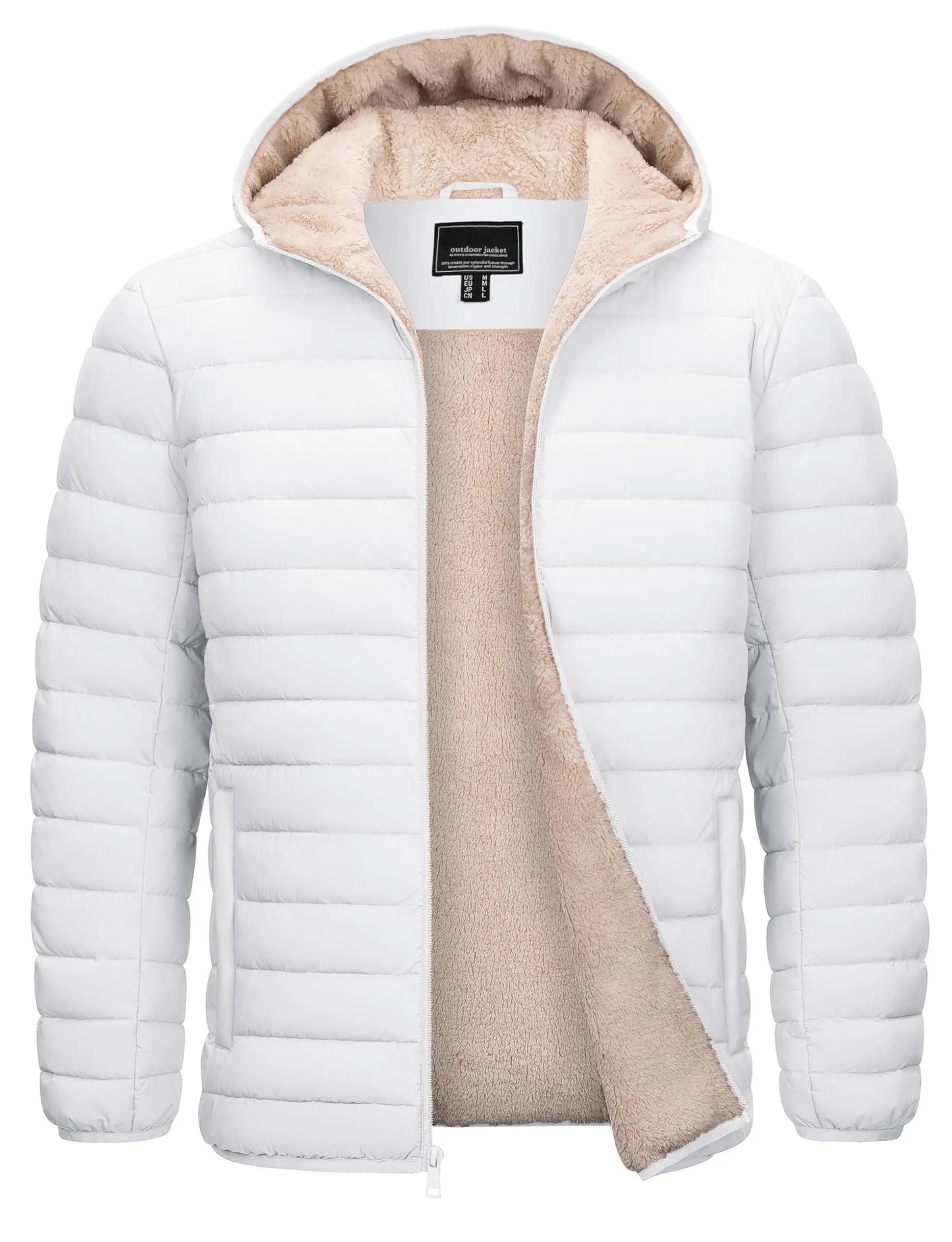 Cavva Mens Hooded Puffer Jacket Sherpa Lined Winter Coat