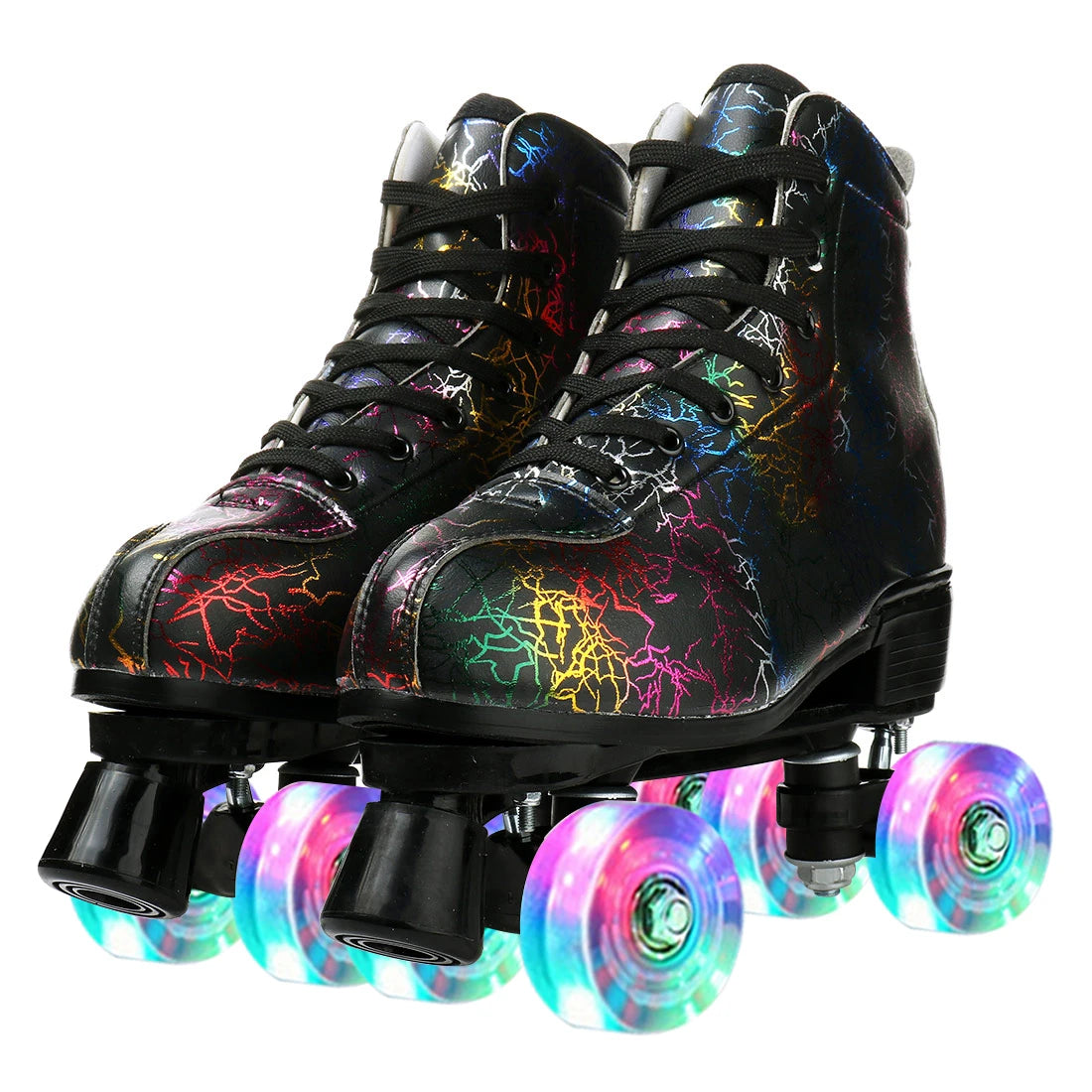 YYW Flashing Quad Roller Skates For Adults Women Men Outdoor