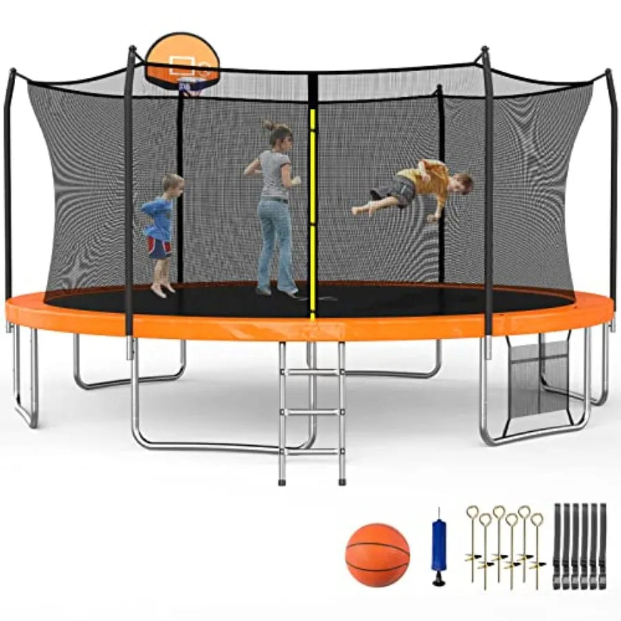 Outdoor Trampoline With Steel Frame UV Resistant Mat And Safety Net