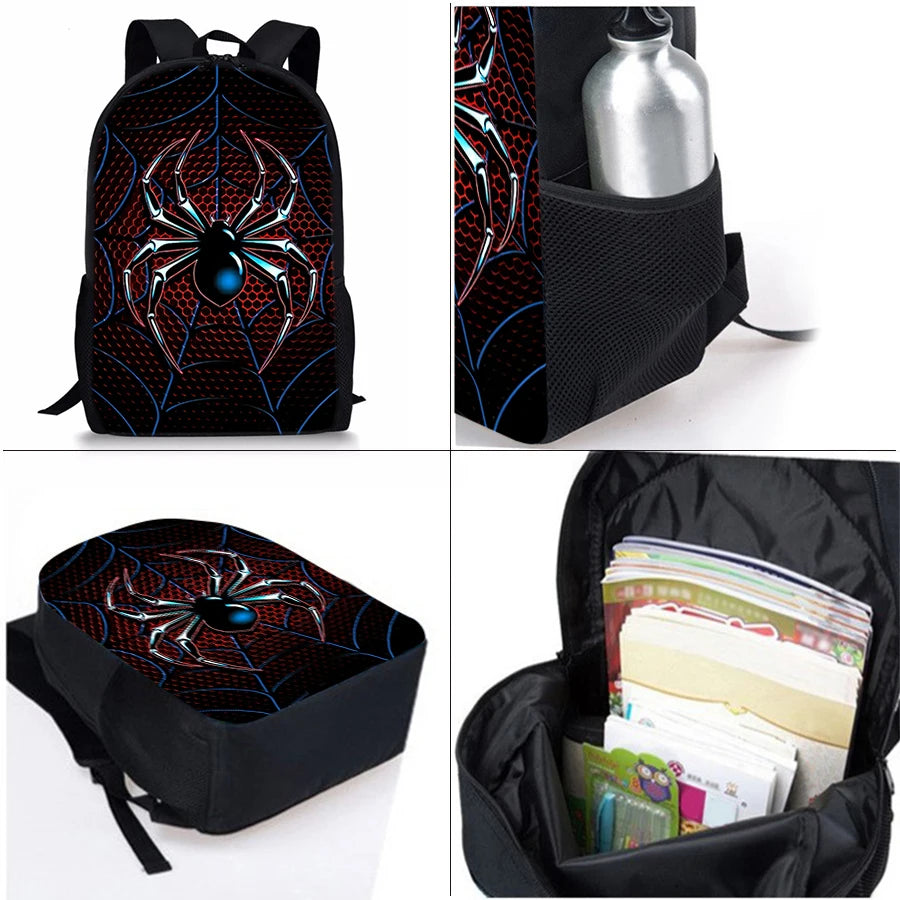 3D Spider Cartoon Pattern School Backpack For Children