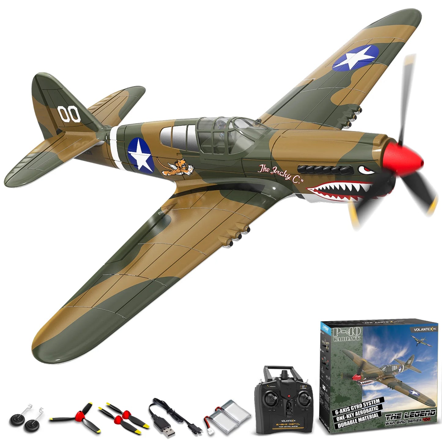EXHOBBY P40 Fighter Warhawk RC Airplane 4CH EPP 6-Axis Gyro