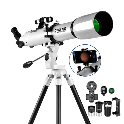 Astronomy Telescope With Phone Adapter And Wireless Remote For Stargazing