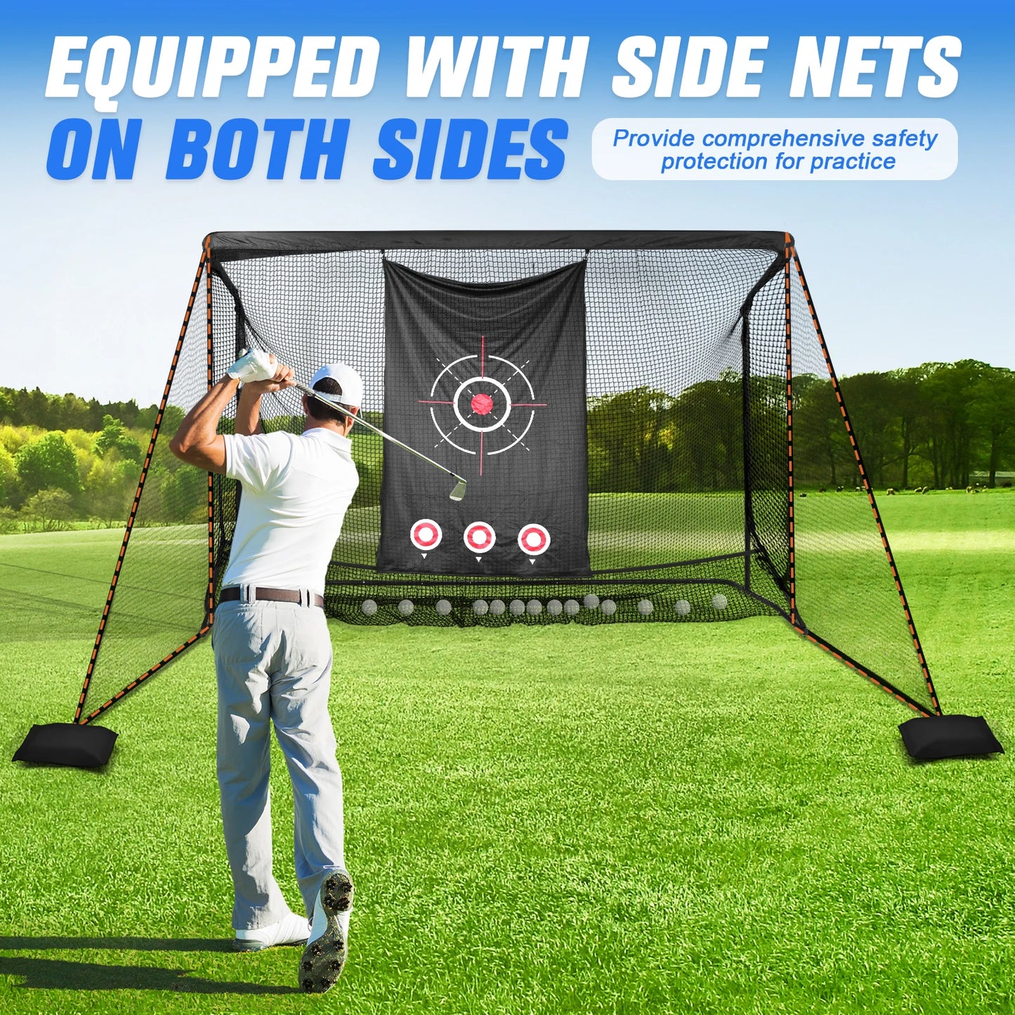 ATUOTIN Golf Cage Net Heavy Duty Hitting Practice Net