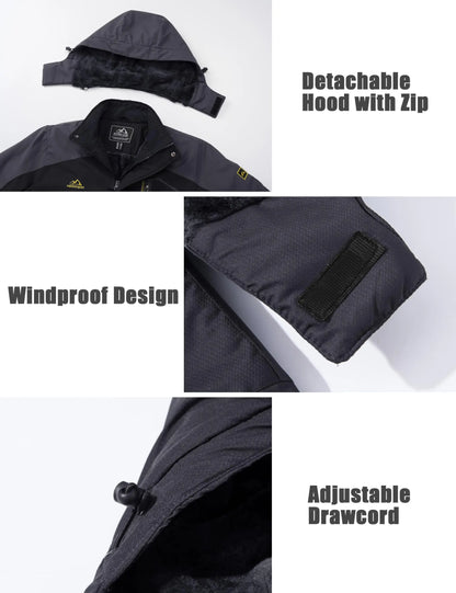 Cavva Men Water Resistant Fleece Lined Winter Ski Jacket