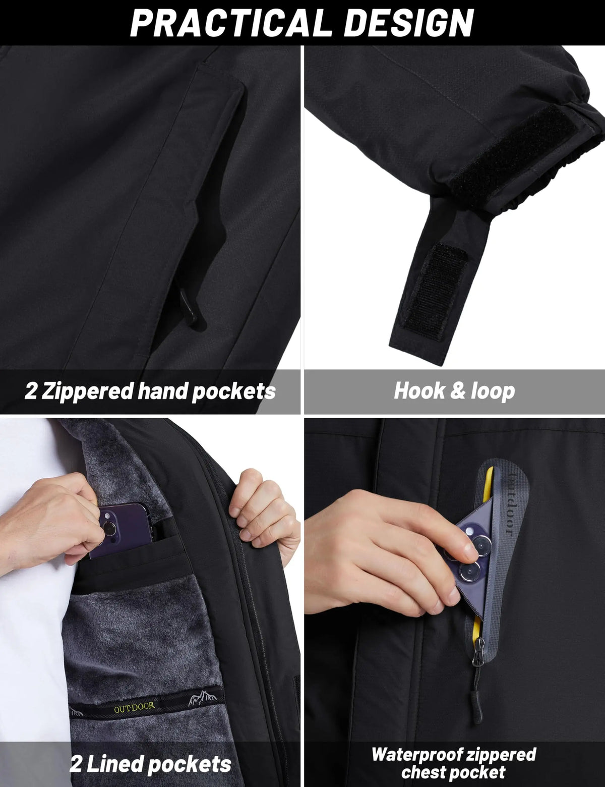 Cavva Men's Waterproof Fleece Lined Winter Parka Jacket