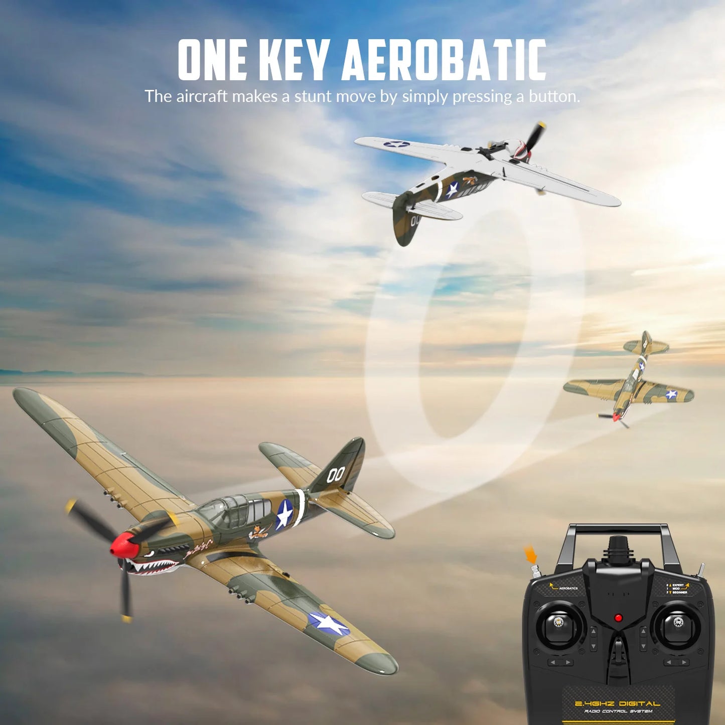 EXHOBBY P40 Fighter Warhawk RC Airplane 4CH EPP 6-Axis Gyro