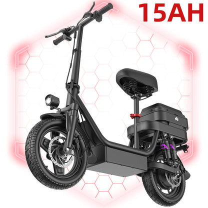 UPlee GQ8 500W Electric Bike 48V Lithium Powered Folding Commuter