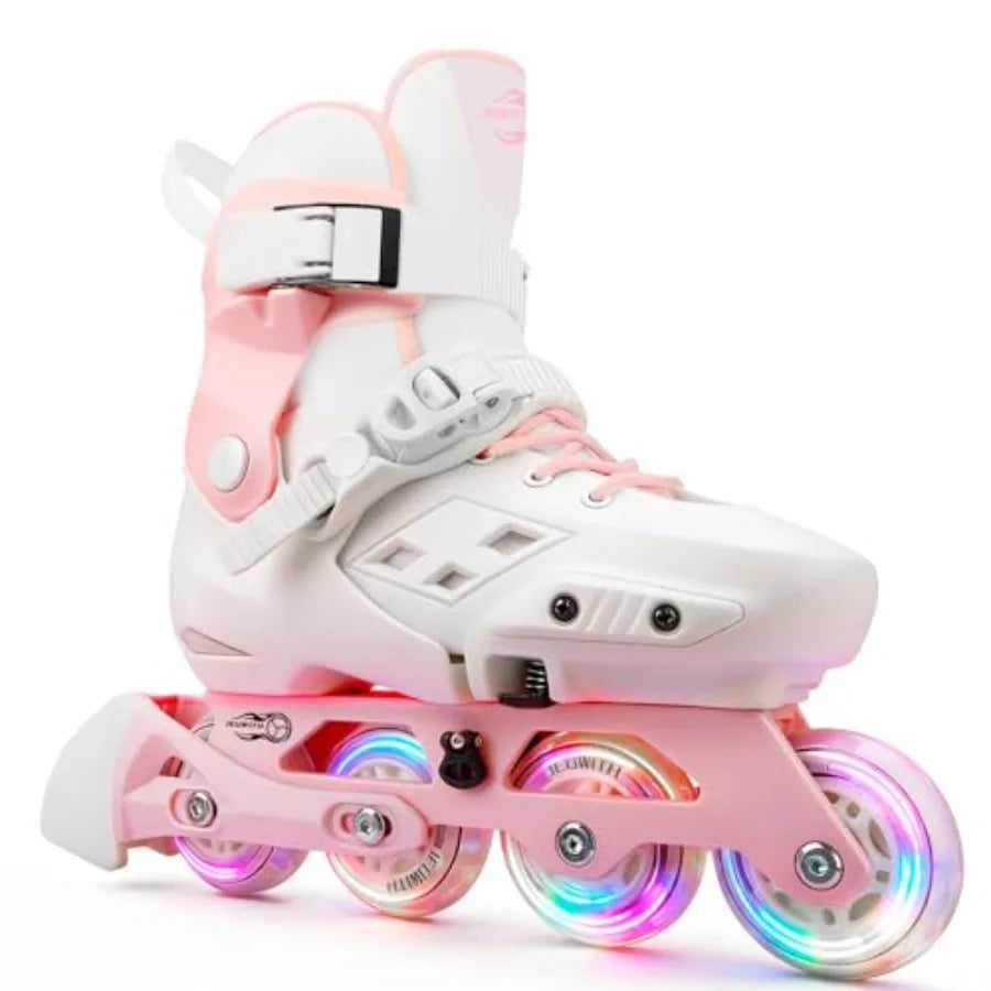 Unisex Light Up Inline Skates For Beginners With Adjustable Fit