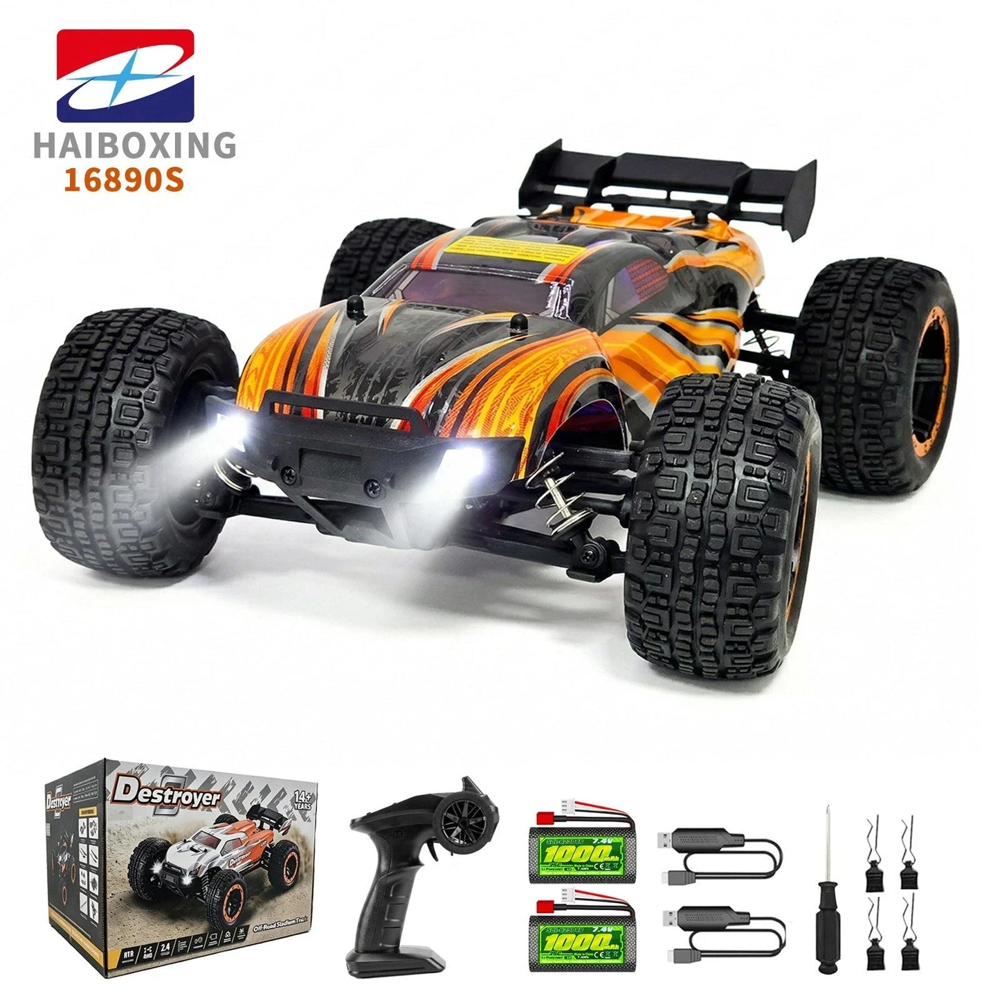 HAIBOXING 16890S 1:16 RC Truck, Max Speed 25MPH, 4WD Off Road RC Car, Waterproof Electronic Components, Suit to All Terrains and Gifts