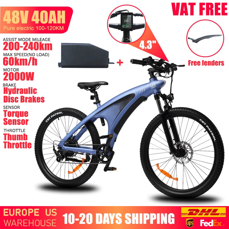 HUANCI Q5 Mountain Electric Bike 48V 20Ah Hydraulic Disc Ebike