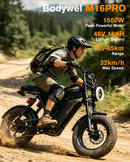 Bodywel M16 Pro Fat Tire Electric Bike With Removable Battery
