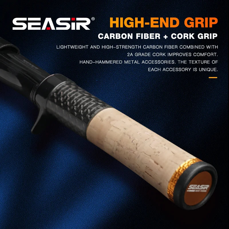 SeaSir Silent Stream Spinning Baitcasting Fishing Rod Carbon Fiber UL Power