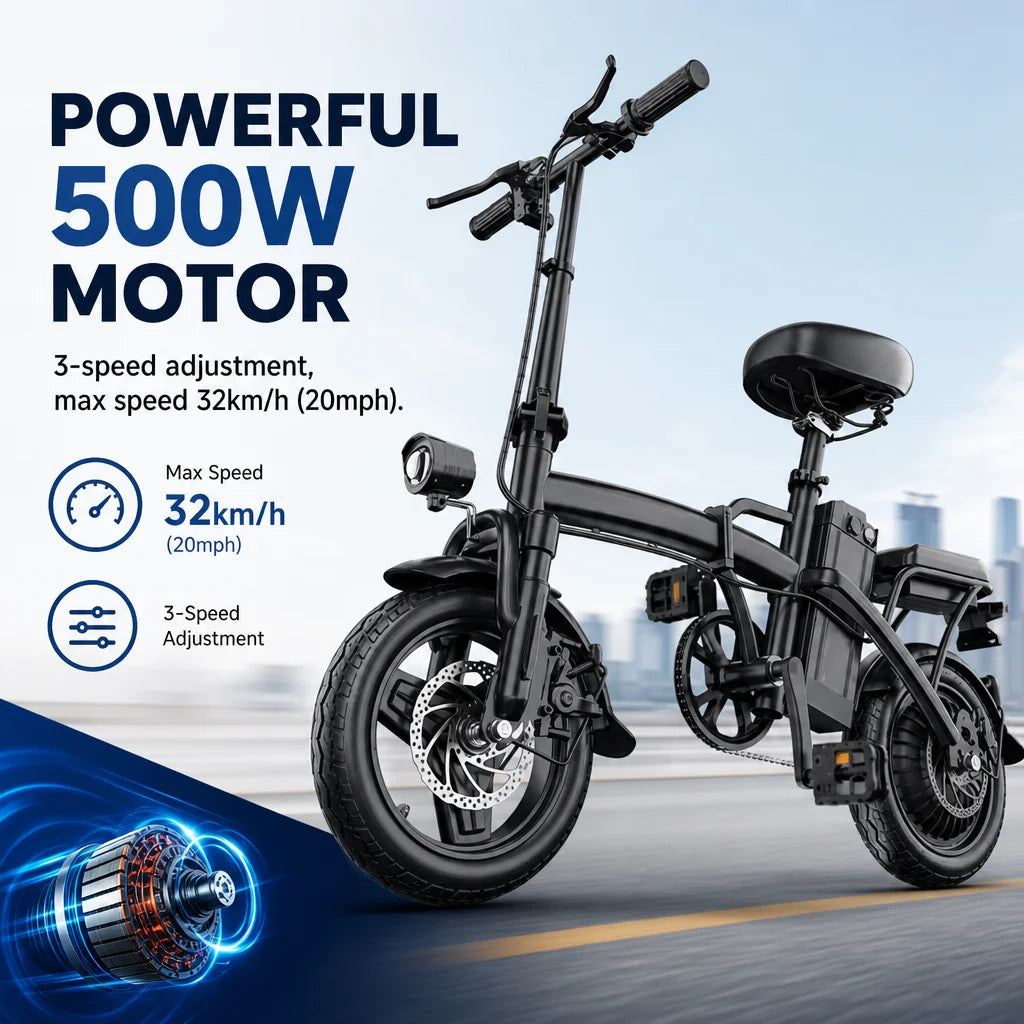 Portable 500W Folding Electric Bike For Urban Commuting