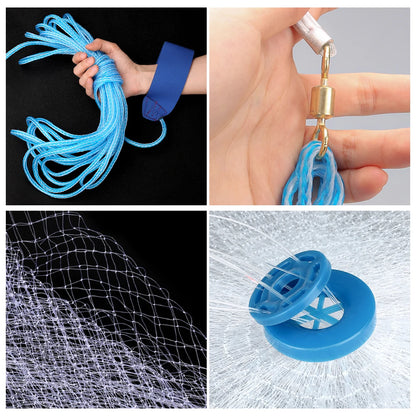 Saltwater Cast Net With Small Mesh Aluminum Sinker
