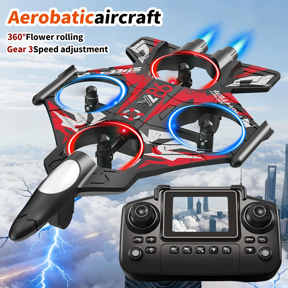 ZNLYRION Fighter Jet Drone With Screen Remote And LED Lights