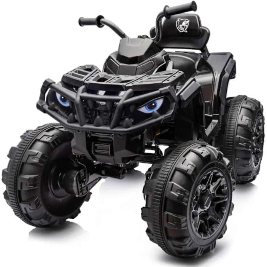 Shark ATV 4 Wheeler, 24V 4WD Electric ATV Ride On Toy for Big,4X200W Motor, 5.6Mph Max Speed - Black
