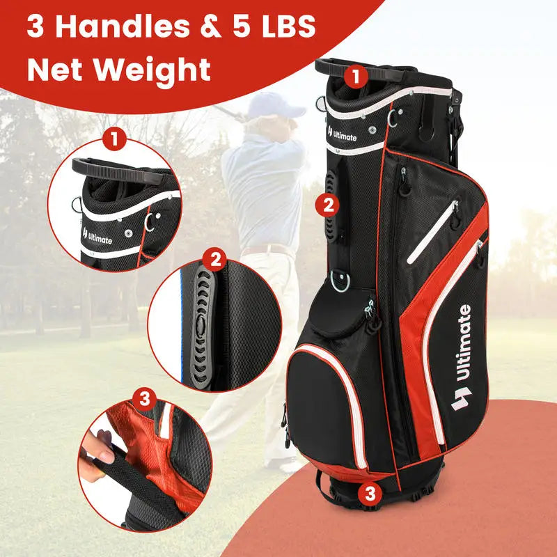 Lightweight Golf Stand Bag With 14 Way Top Dividers And 6 Pockets