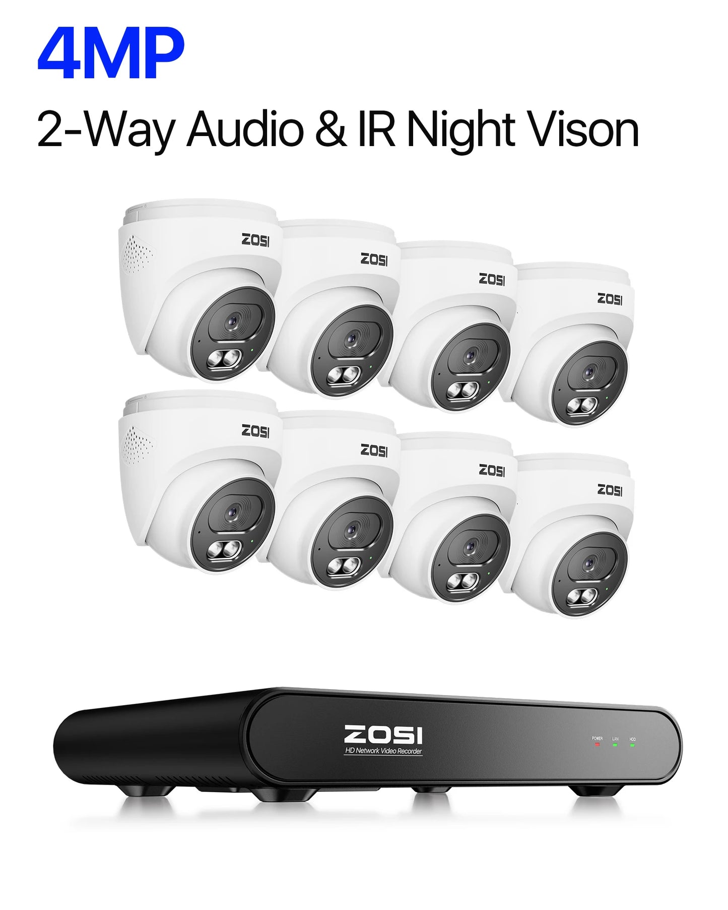 ZOSI 4K 8MP POE Video Surveillance Kit 8Channel NVR System
