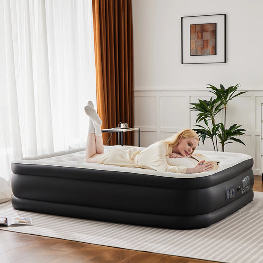 JHK Air Mattress With Non Slip Bottom For Home And Camping 660 Lbs Capacity