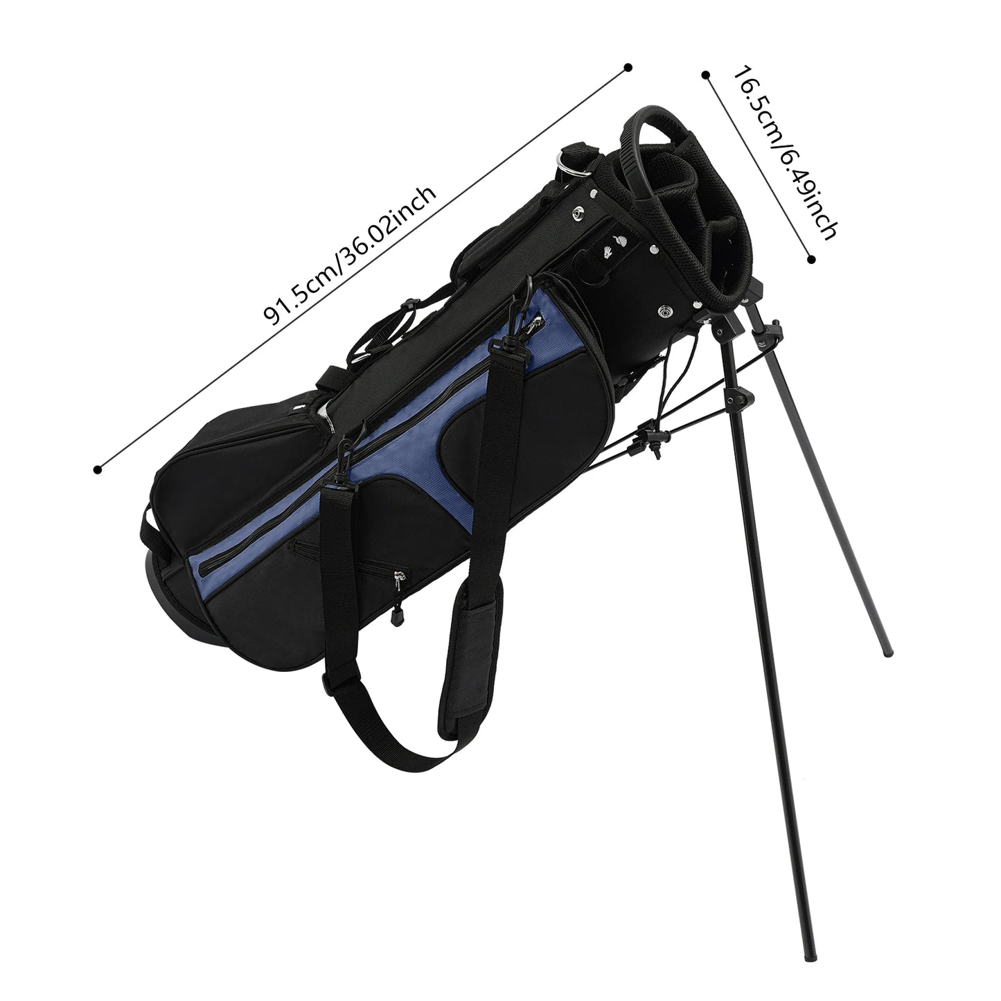 Golf Stand Bag Lightweight Nylon Waterproof 3 Dividers 5 Pockets