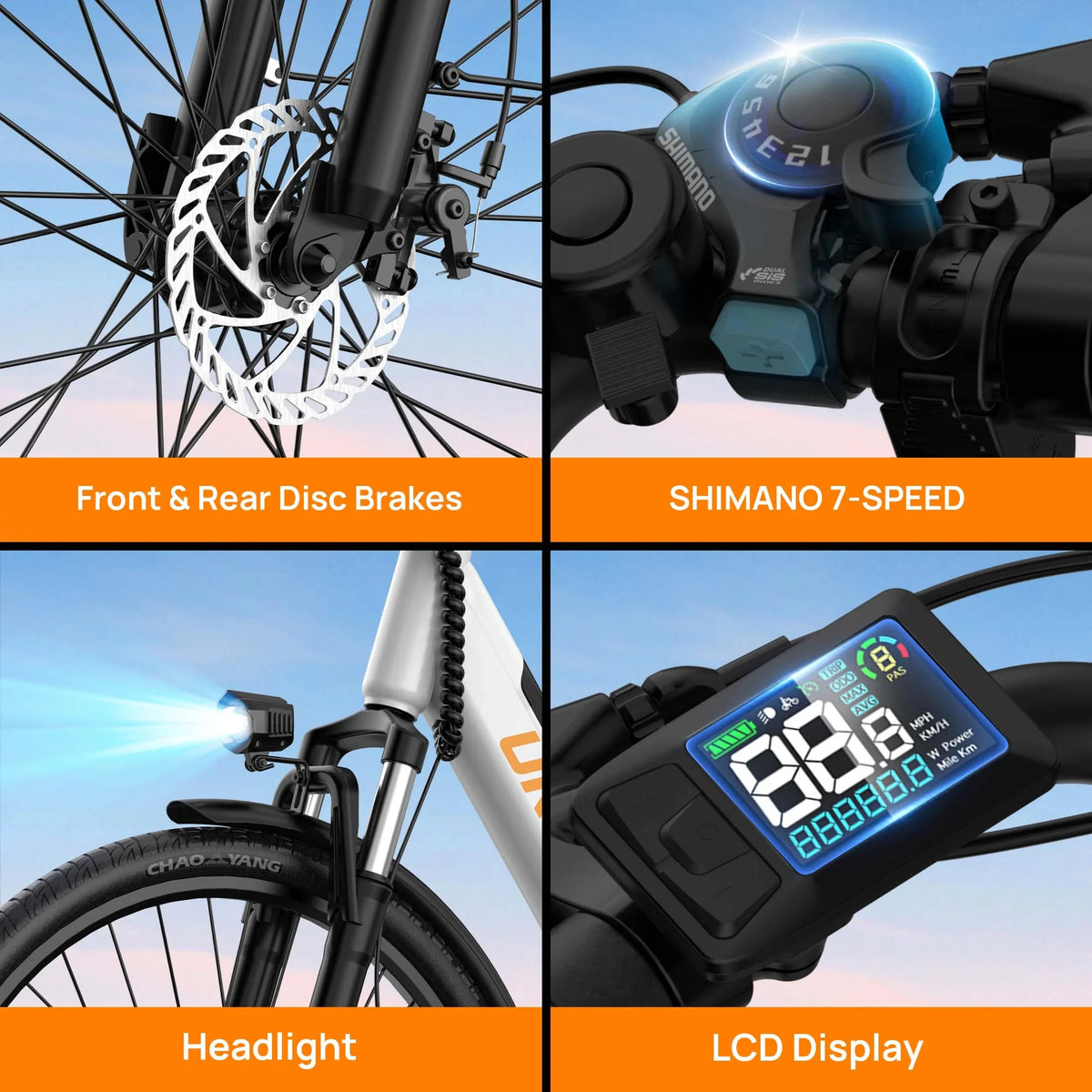 URLIFE Electric Commuter Bike 750W Brushless Motor 48V Removable Battery