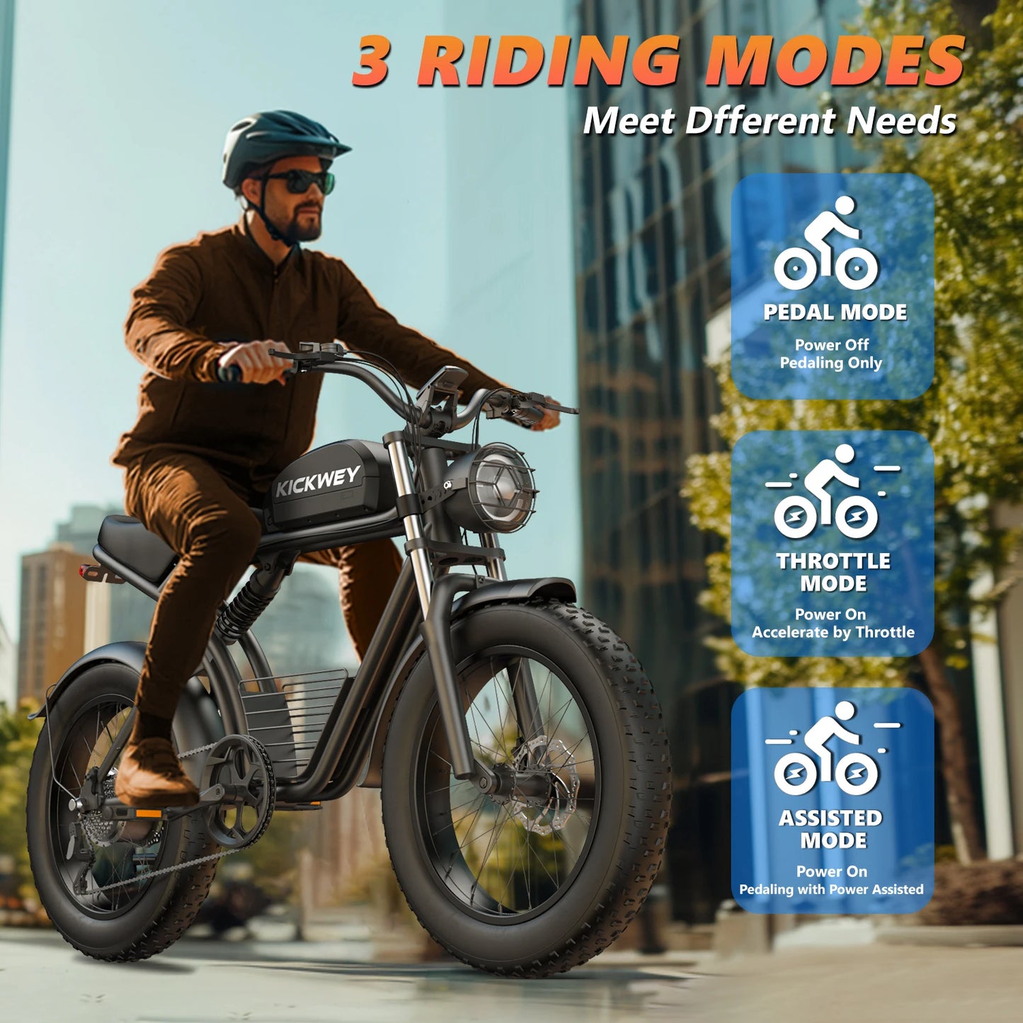 Kickwey K7 Electric Mountain Bike 1500W 7 Speed