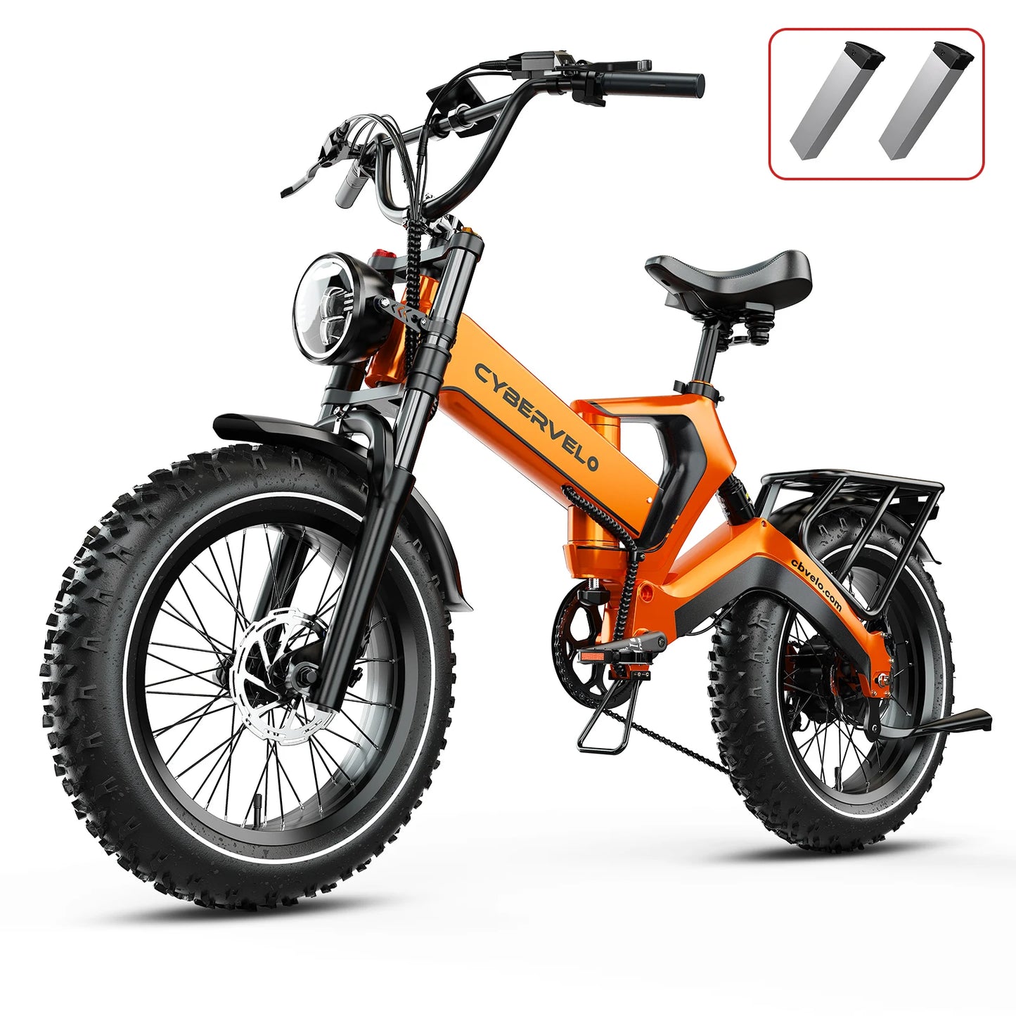 Cybervelo EK6 2000W Folding Electric Bike Dual Battery System