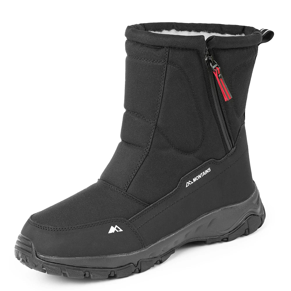 Manlegu Men Waterproof Winter Snow Boots For Hiking Trekking