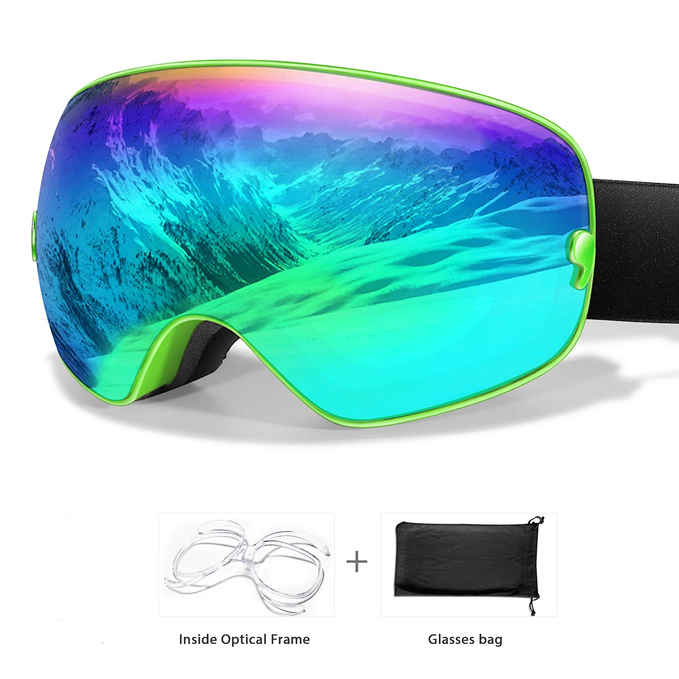 Winter Ski Goggles UV400 Anti Fog Snowboard Eyewear With Bag