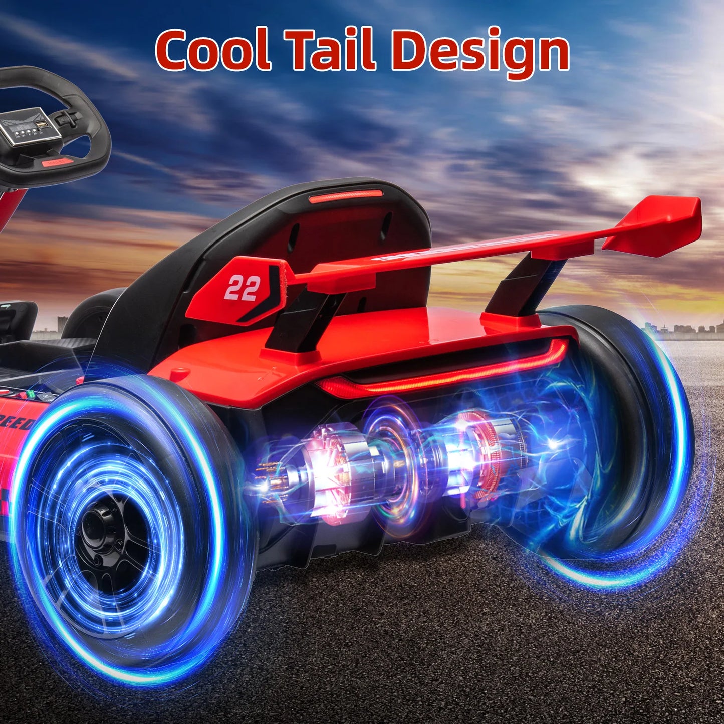 NASITIP 24V Kids Electric Go Kart 300W Motor Drift Sport