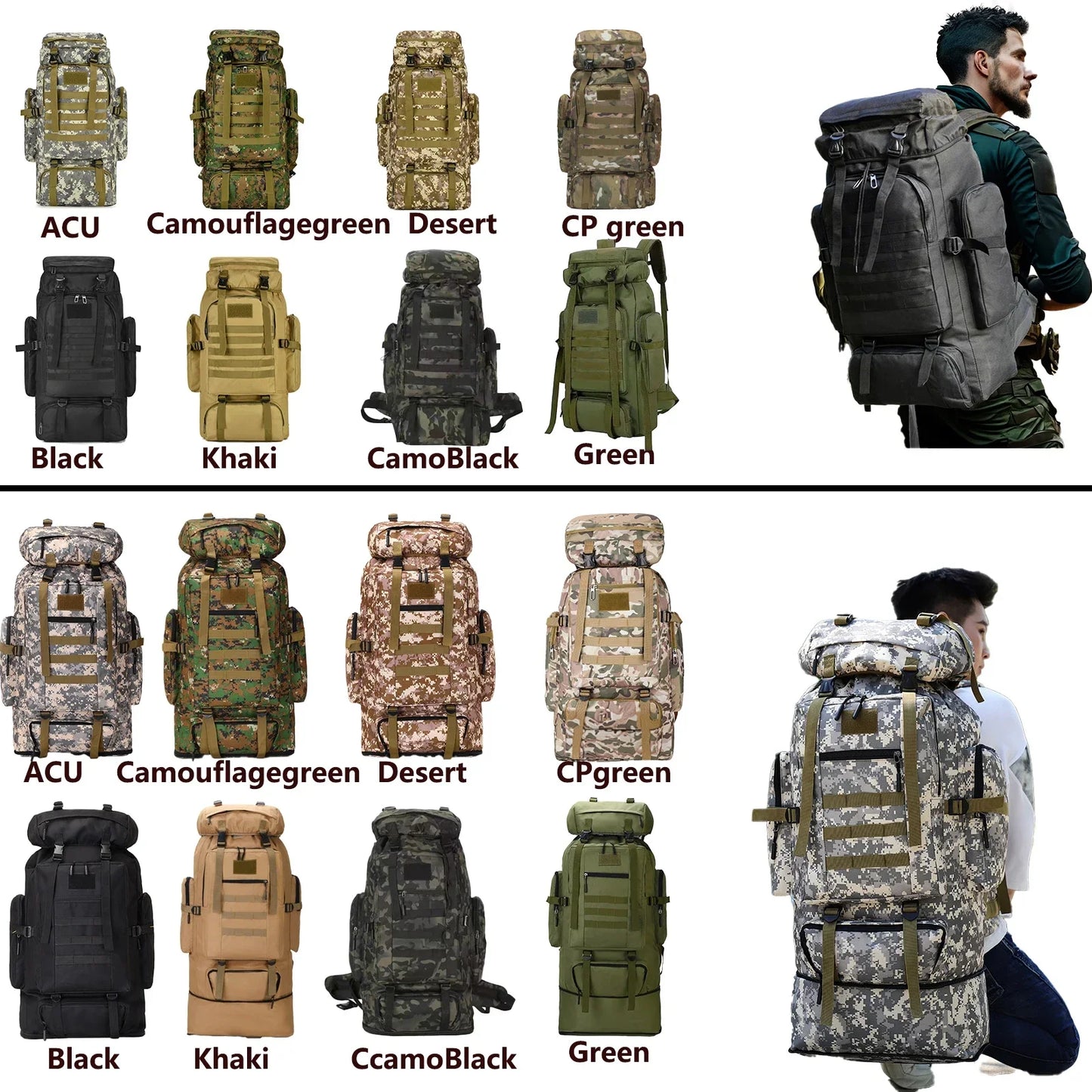 Mountaineering Backpack Tactical Bag Outdoor Hiking