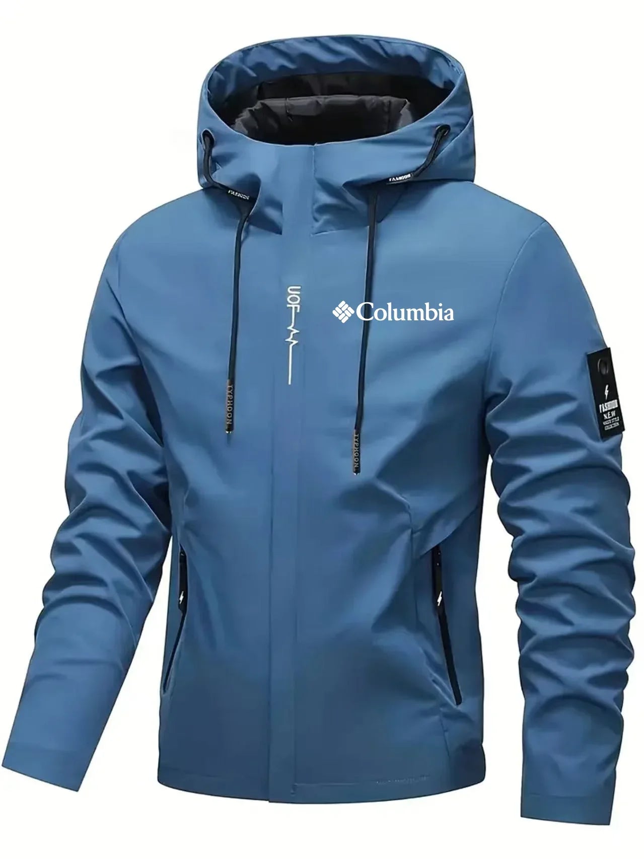 Men's Casual Hooded Zip Up Windbreaker Jacket
