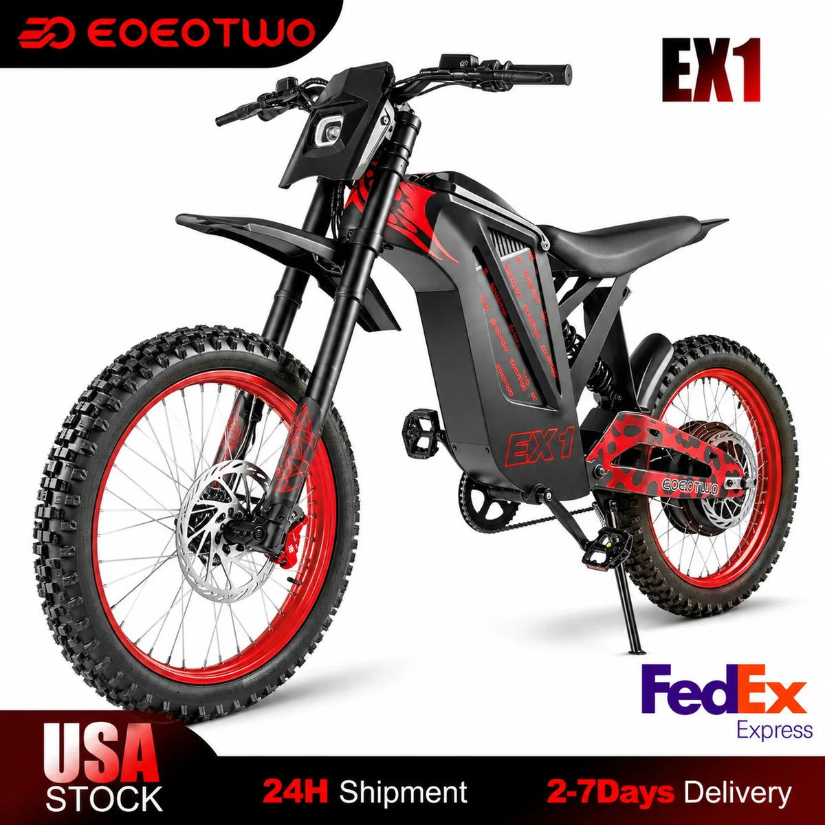 Eoeotwo 3000W Electric Dirt Bike 40Mph Offroad Mountain E-Bike