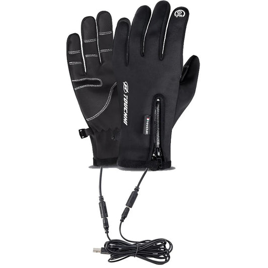 USB Touch Screen Gloves Heated Motorcycle Gloves Winter Ski Gloves for Cycling Running Driving Hiking Walking (NO Battery）