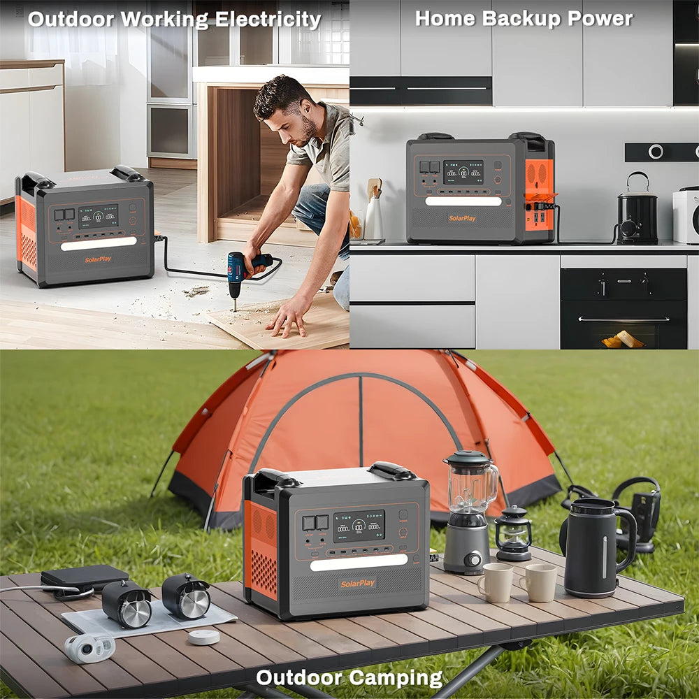 SOLARPLAY Portable Power Station 2500W 2300Wh Solar Generator
