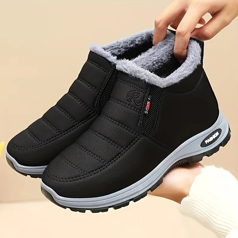 Waterproof Fleece Lined Winter Snow Boots With Side Zipper