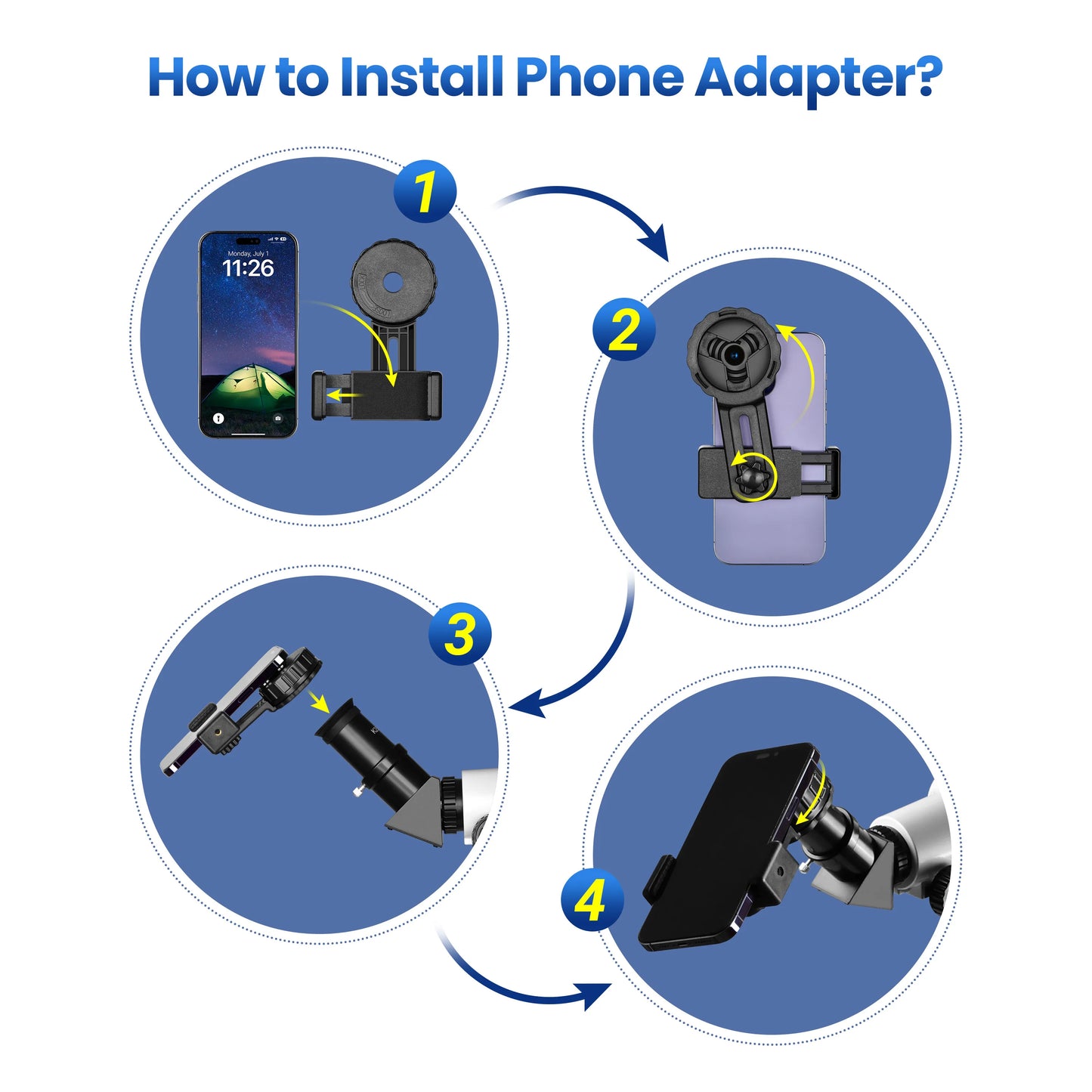 Astronomy Telescope With Phone Adapter And Wireless Remote For Stargazing