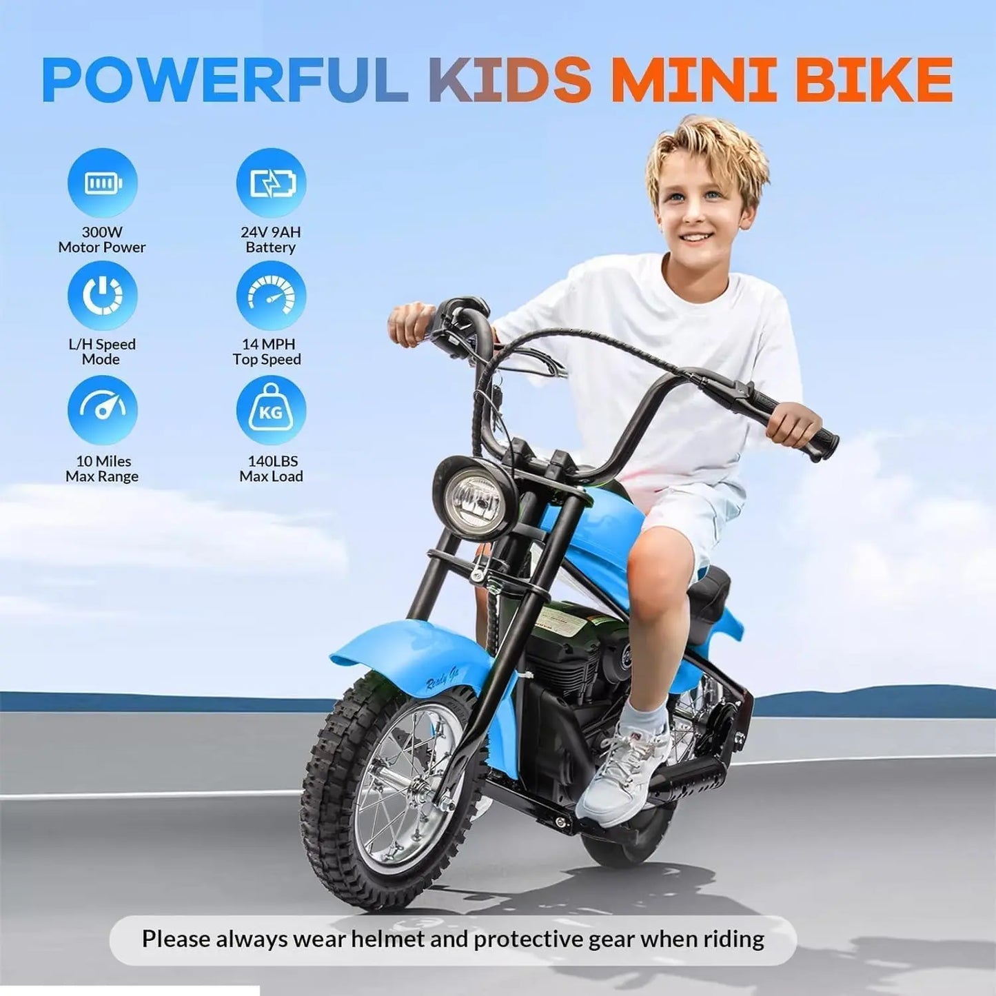 HiMISS Kids Electric Dirt Bike 24V 250W TwoSpeed 14 MPH