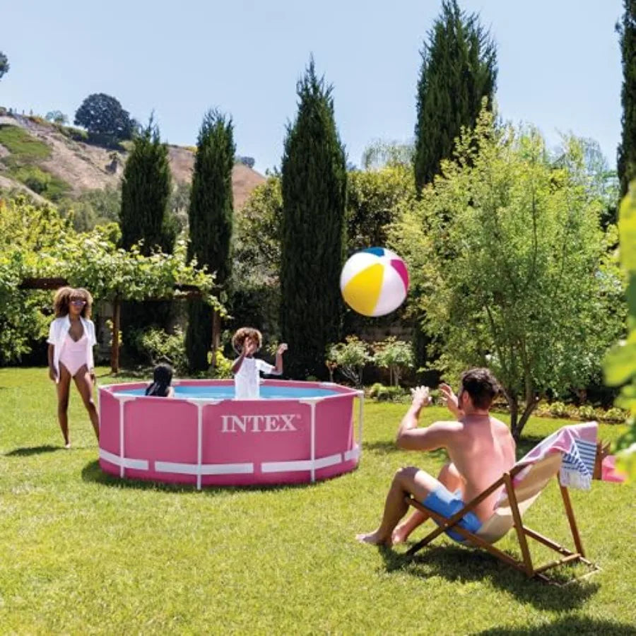 Above Ground Swimming Pool With Metal Frame And Dual Suction Outlet Fittings