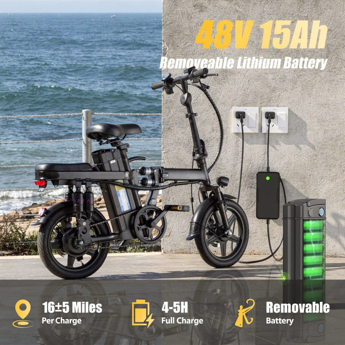 500 Watt Motor Adult Folding Electric Bicycle With 48V Battery