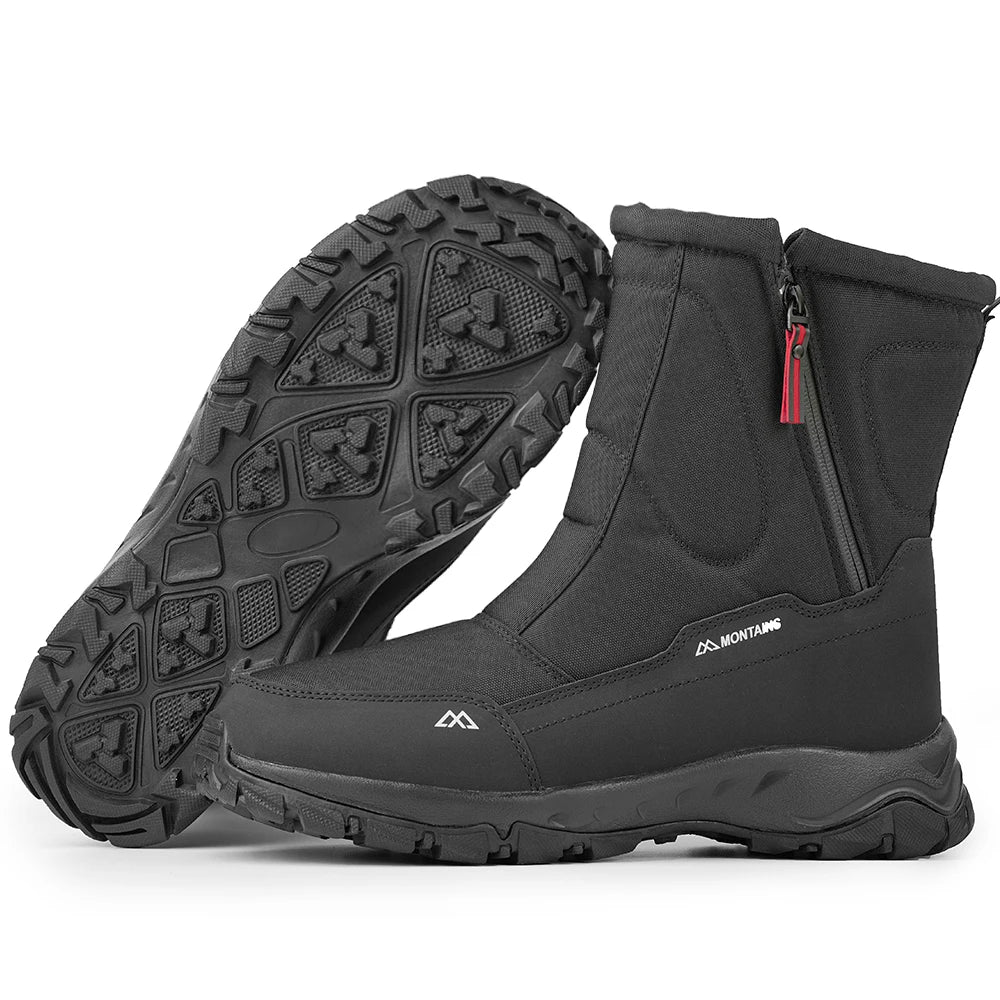 Manlegu Men Waterproof Winter Snow Boots For Hiking Trekking