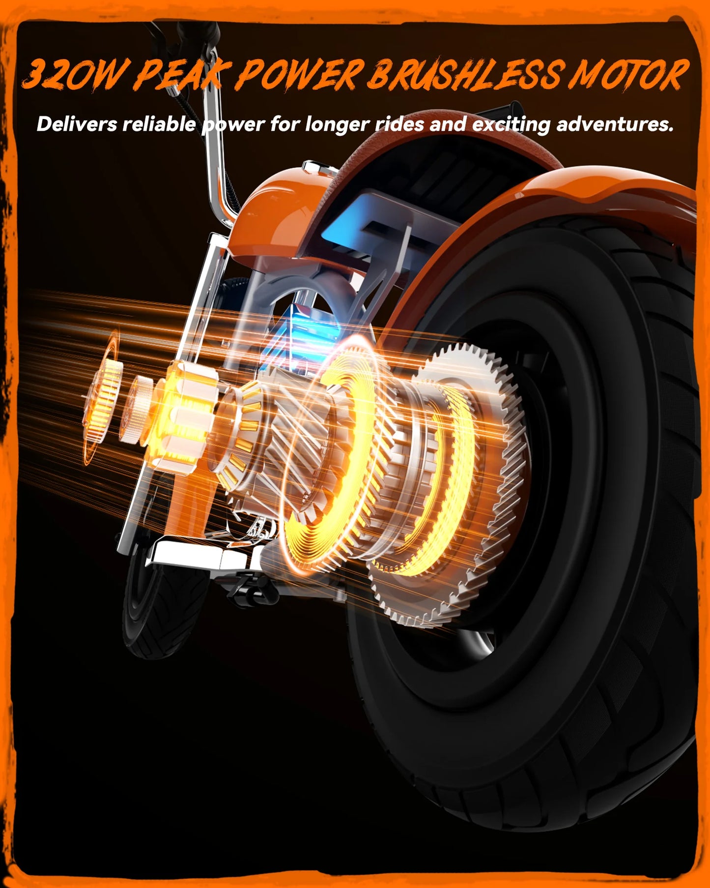 Kids Electric Motorcycle, 18V Electric Dirt Bike for Kids, 160W Motor 10MPH Fast Speed Retro Motocross with LED Lights,Orange