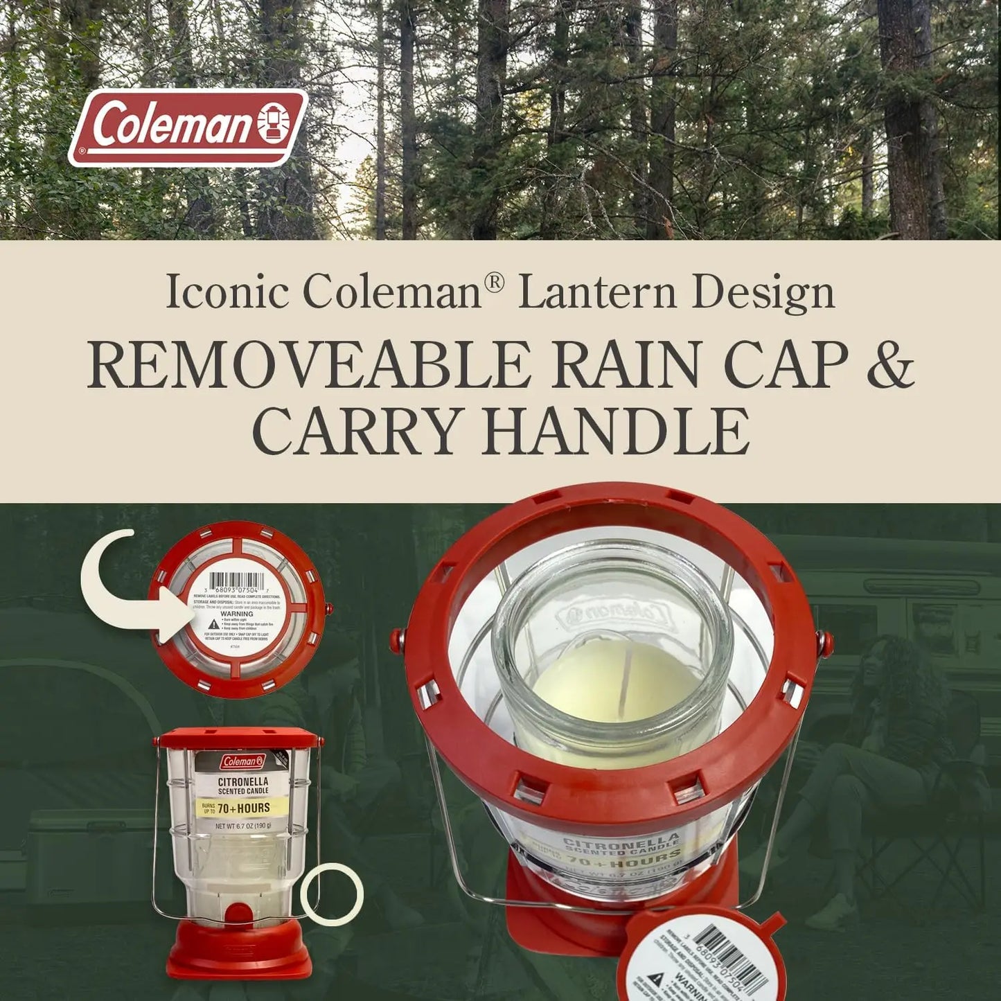 Citronella Candle Outdoor Lantern With Long Burn Time For Camping