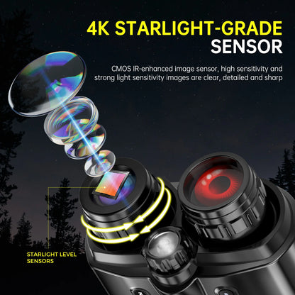 DIYIMIN 4K Low-Light Imaging Binoculars Rechargeable Infrared 8x Zoom