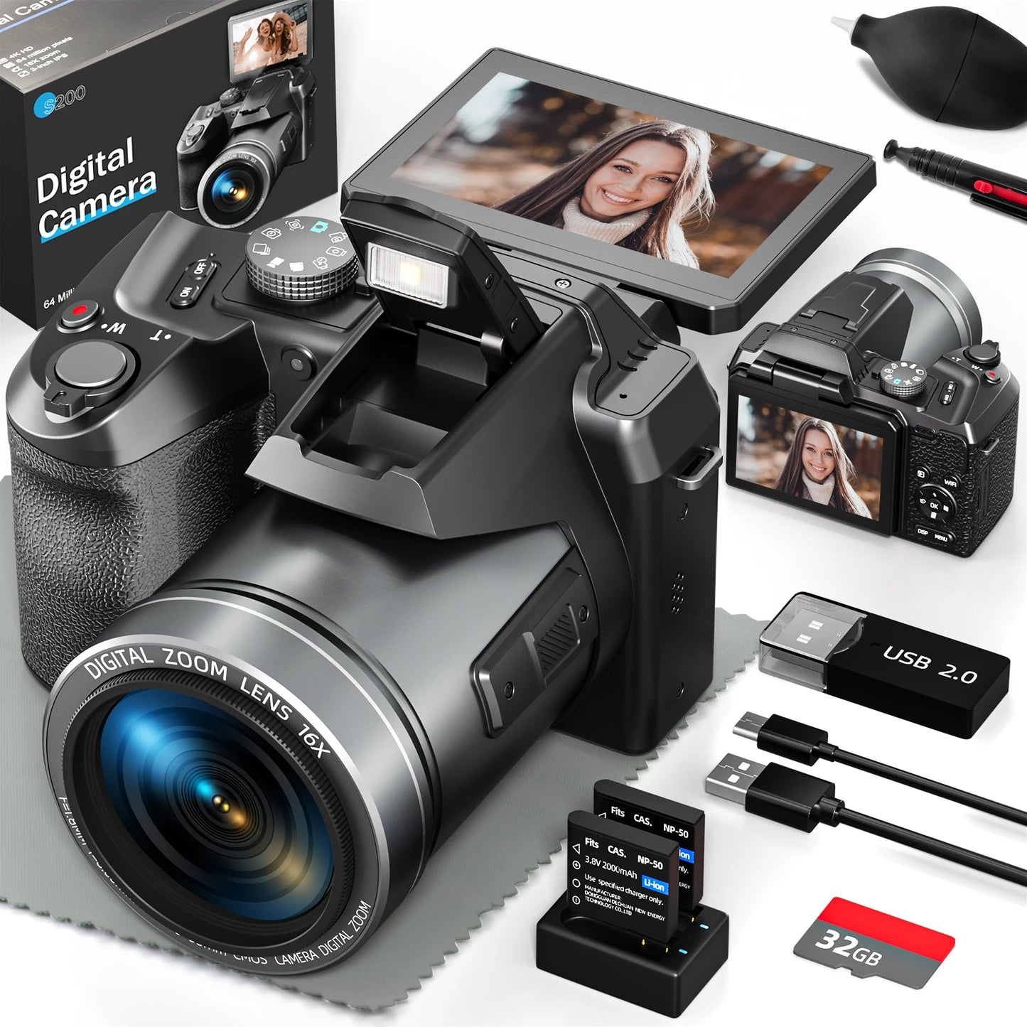 NBD S205E 64MP Professional Digital Camera For Vlogging
